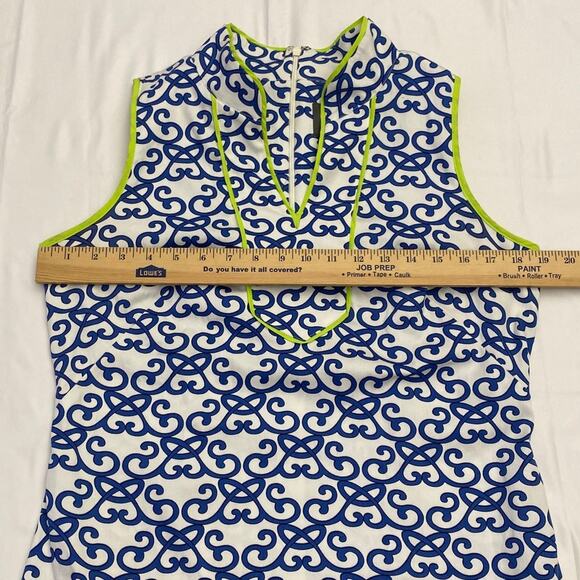 Sleeveless Dress Tunic Neckline Sheath Blue Green Golf Tennis 8 Vince Camuto GUC - Picture 7 of 10